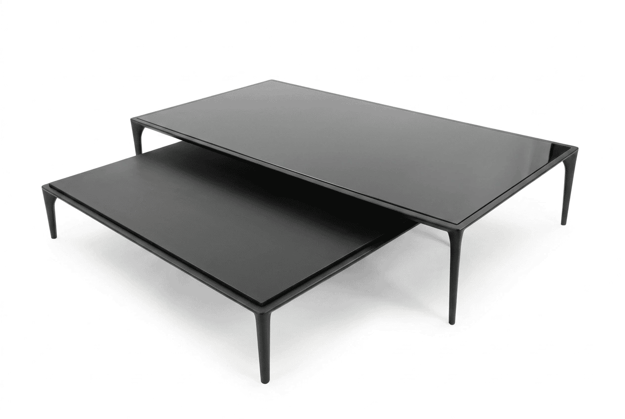 MESA DE CENTRO MOGANO 120X120 TOPE EBANO 160 TOPE VIDRIO - Imagen 5