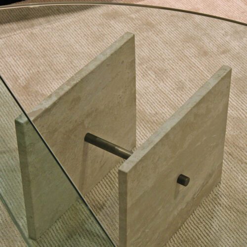 BASE MESA DE CENTRO BOSTON TRAVERTINO (2 MÁRMOLES Y 1 BARRA)