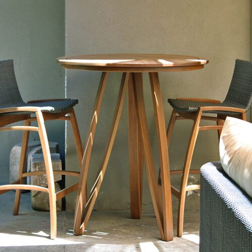 CONJUNTO NORONHA: MESA BAR 90CM CON DOS TABURETES