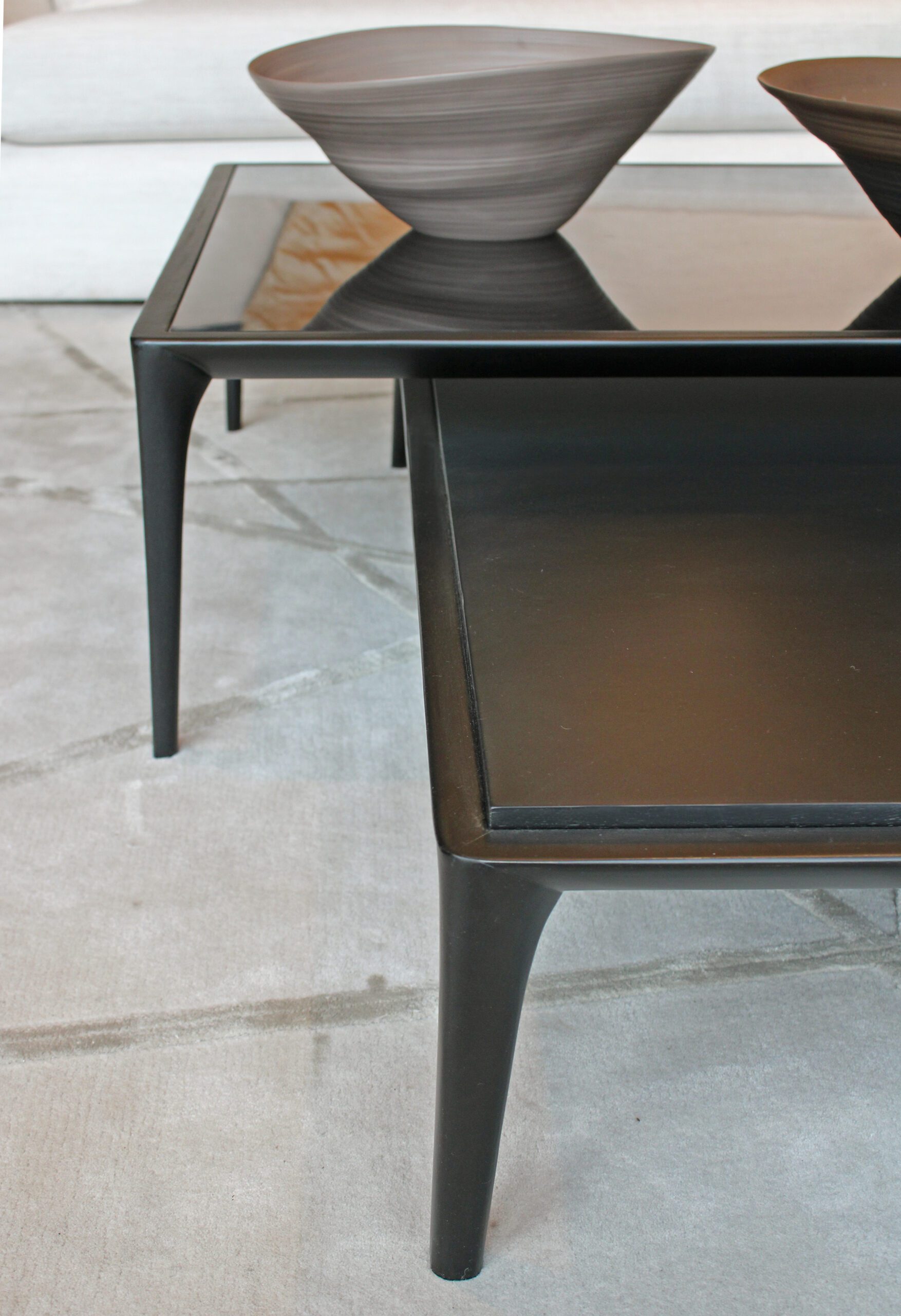MESA DE CENTRO MOGANO 120X120 TOPE EBANO 160 TOPE VIDRIO - Imagen 4