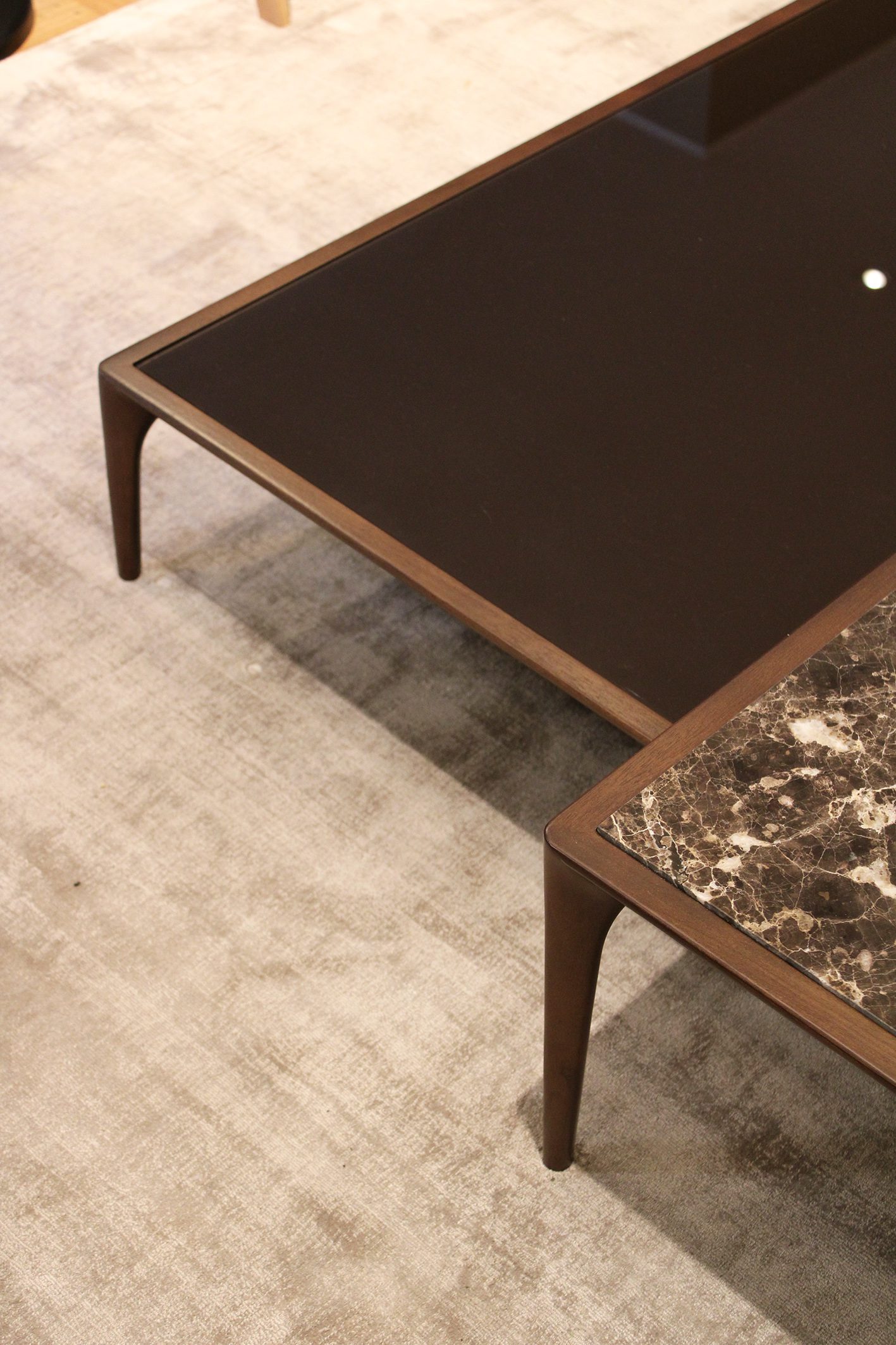 MESA DE CENTRO MOGANO MALTO MÁRMOL EMPERADOR - Imagen 2