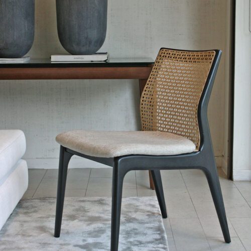 SILLA TEO EBANO JUNCO NATURAL TAPIZ AQUACLEAN