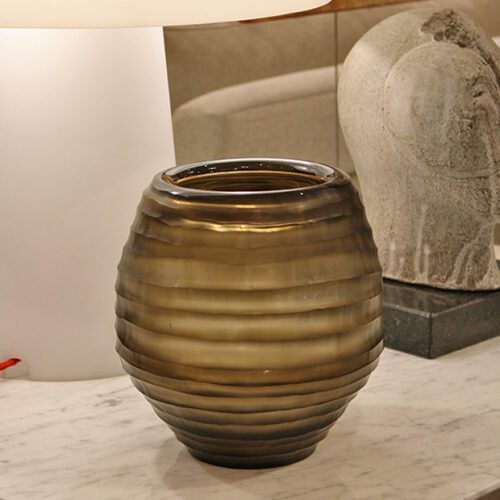 JARRÓN MARRÓN BAJO 20X21