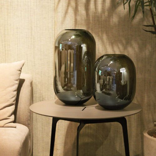 Jarron Cocoon Plateado alto