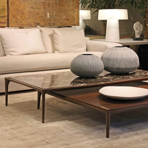 MESA DE CENTRO MOGANO MALTO MÁRMOL EMPERADOR