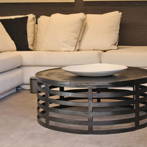 MESA CENTRO NEGRA AROS 90 CM