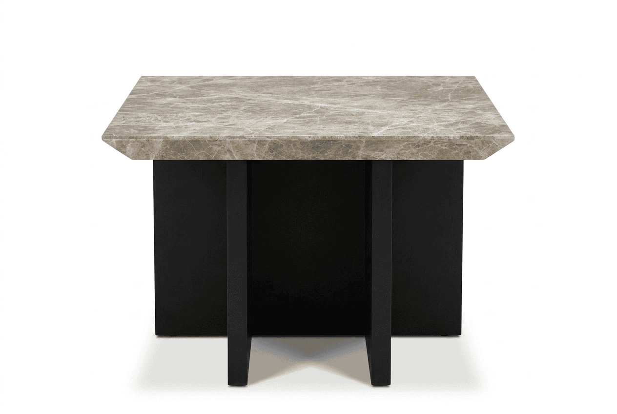 Mesa Lateral Genova - 70x70 mármol Hermes grey - Imagen 5